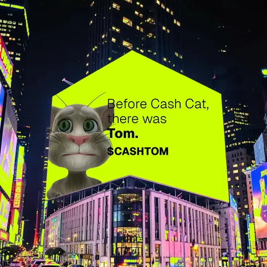 The cat on a Times Square billboard